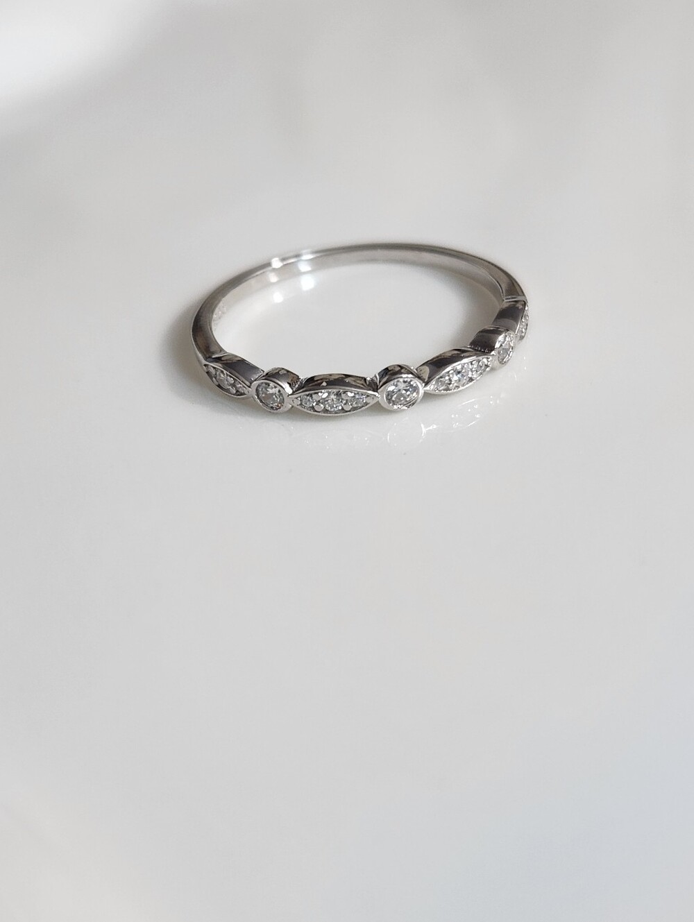 Sterling Silver Dainty Zirconia Band Ring